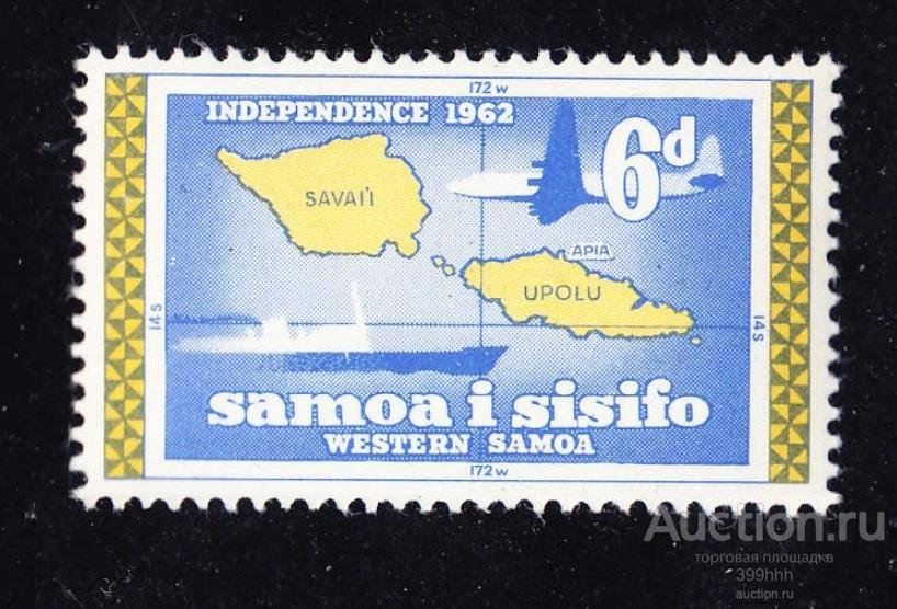 карта Океания 1962 SAMOA 6d**