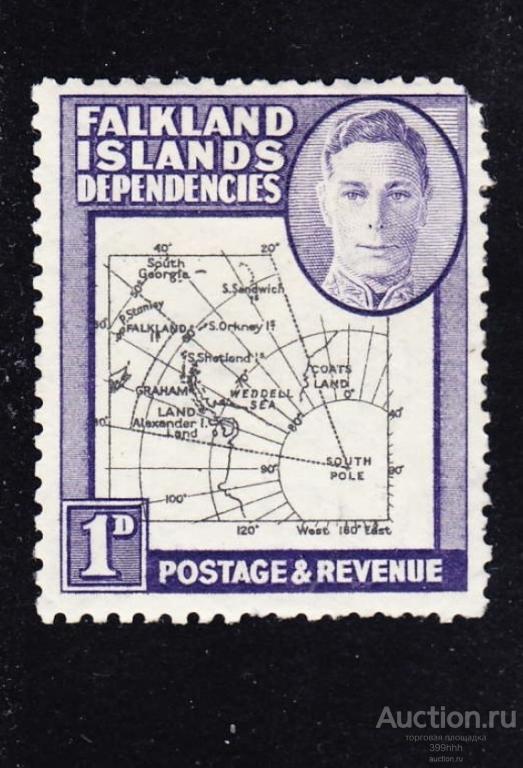 карта Aрктика FALKLAND Islands Dependencies KGVI 1d*