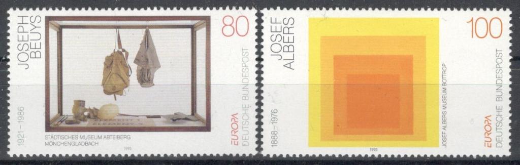 ФРГ, 1993, № 1673,1674,  € 3,0 ,MNH,  полн. Европа: современное искусство