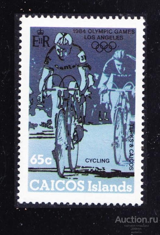 спорт ОЛИМПИАДА 1984 Los Angeles Америка Caicos 65c**