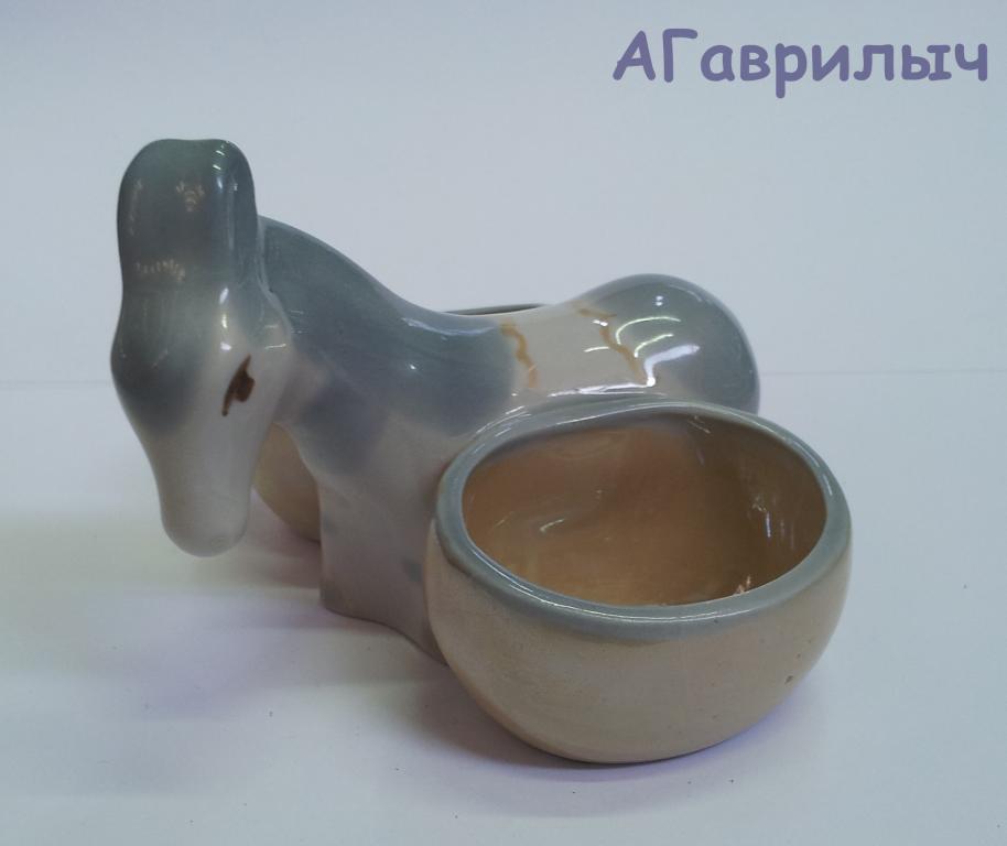 Солонка Ослик ЗХК Полонне фарфор СССР