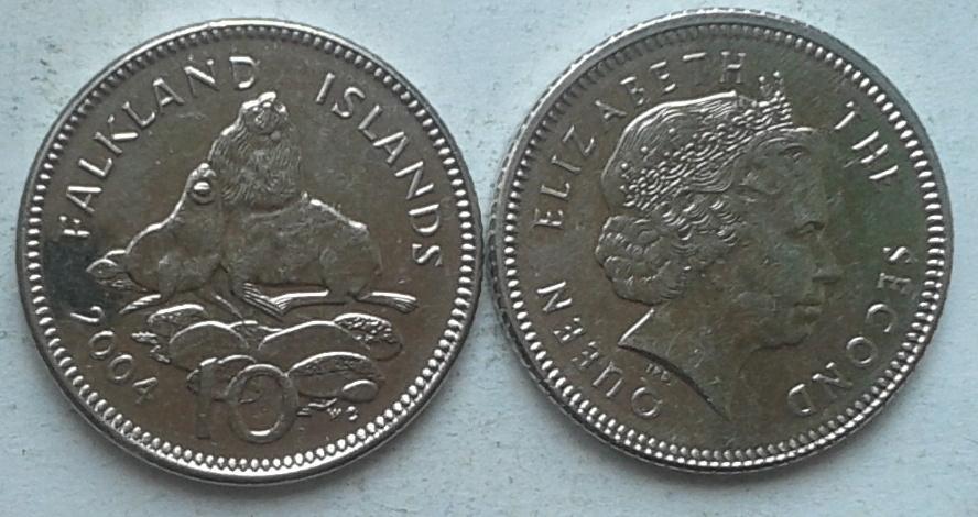 Британские Фолкленды. Тюлени  - 10 пенсов, 2004