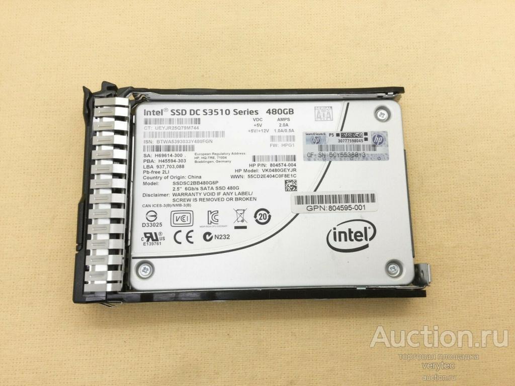 Жесткий диск HP VK0480GEYJR 480GB 6Gb SATA 2.5in RI PLP SC SSD