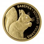 50 рублей 2009 год. Белка. Золото 999! Беларусь! Вес: 7,78 гр. С бриллиантом.