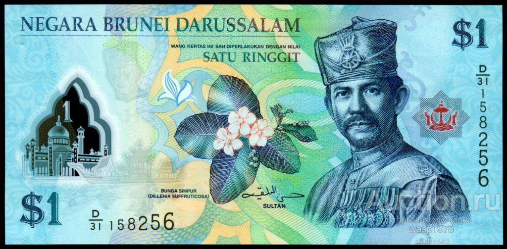 Бруней 1 ринггит доллар 2013 пресс № 35b полимер