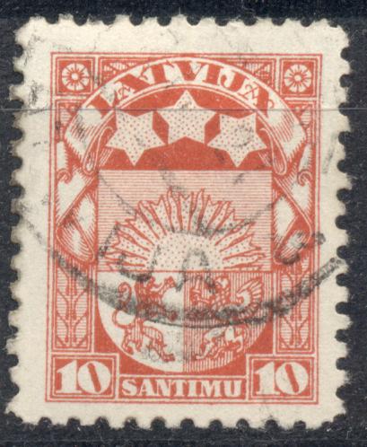 Латвия 1923 г. № 93 стандарт  гашеный