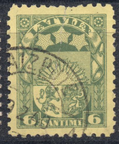 Латвия 1925 г. № 105 стандарт  гашеный