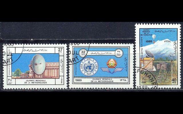 Афганистан 1989 Mi 1642-44 Всемирный день метеорологии CTO 008/243