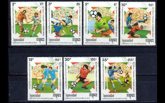 Камбоджа 1989 Mi 999-05 Чемпионат мира по футболу CTO 008/092