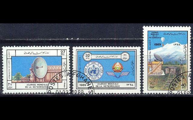 Афганистан 1989 Mi 1642-44 Всемирный день метеорологии CTO 008/242