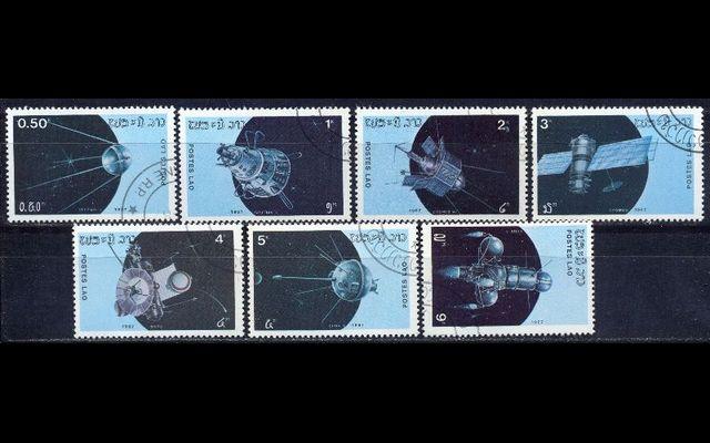 Лаос 1987 Mi 988-94 30 лет космическим полетам CTO 008/085