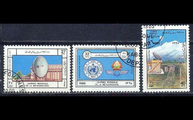 Афганистан 1989 Mi 1642-44 Всемирный день метеорологии CTO 008/244