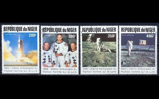 Нигер 1989 Mi 1069-72 Посадка человека на Луну CTO 008/109