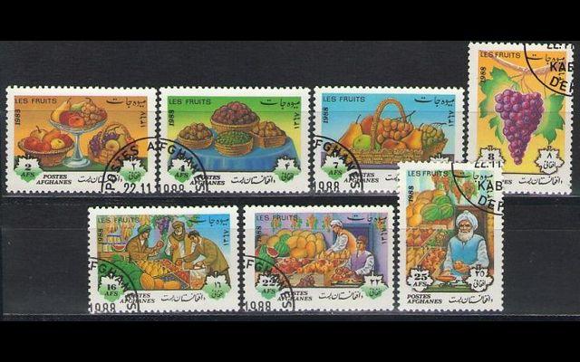 Афганистан 1988 Mi 1588-94 Фрукты CTO 008/235