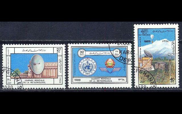 Афганистан 1989 Mi 1642-44 Всемирный день метеорологии CTO 008/246
