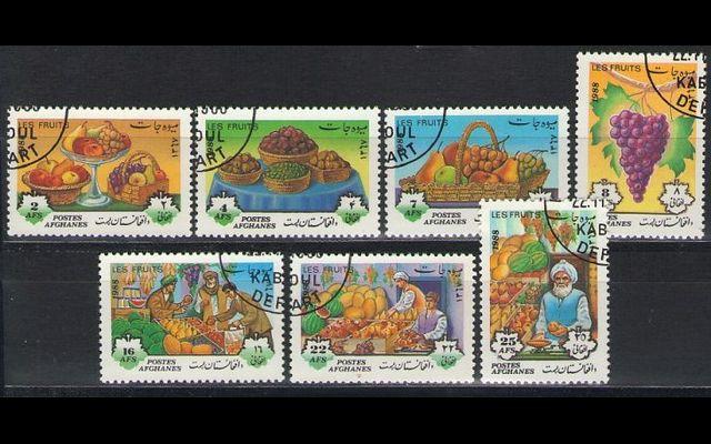 Афганистан 1988 Mi 1588-94 Фрукты CTO 008/237