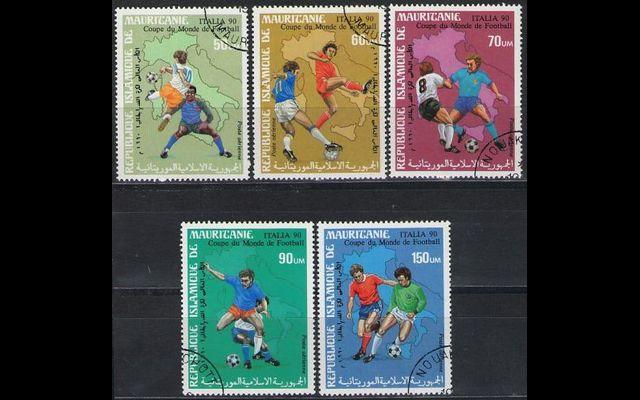 Мавритания 1989 Mi 962-66 Чемпионат мира по футболу CTO 008/222