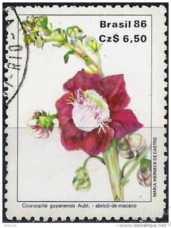 Бразилия 1986 Флора Цветы ( марка из серии )