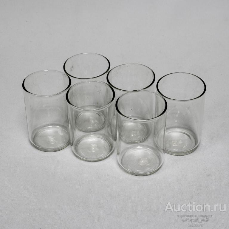 Вставки или стопки, стекло 6 шт, высота 5,6 см