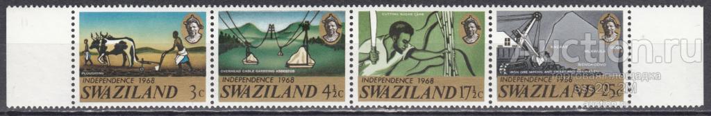 Свазиленд 1968 независимость местные картины Mi156-159 MNH сцепка