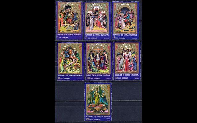 Гвинея экв. 1972 Mi 46-52 Пасха картины CTO 008/302