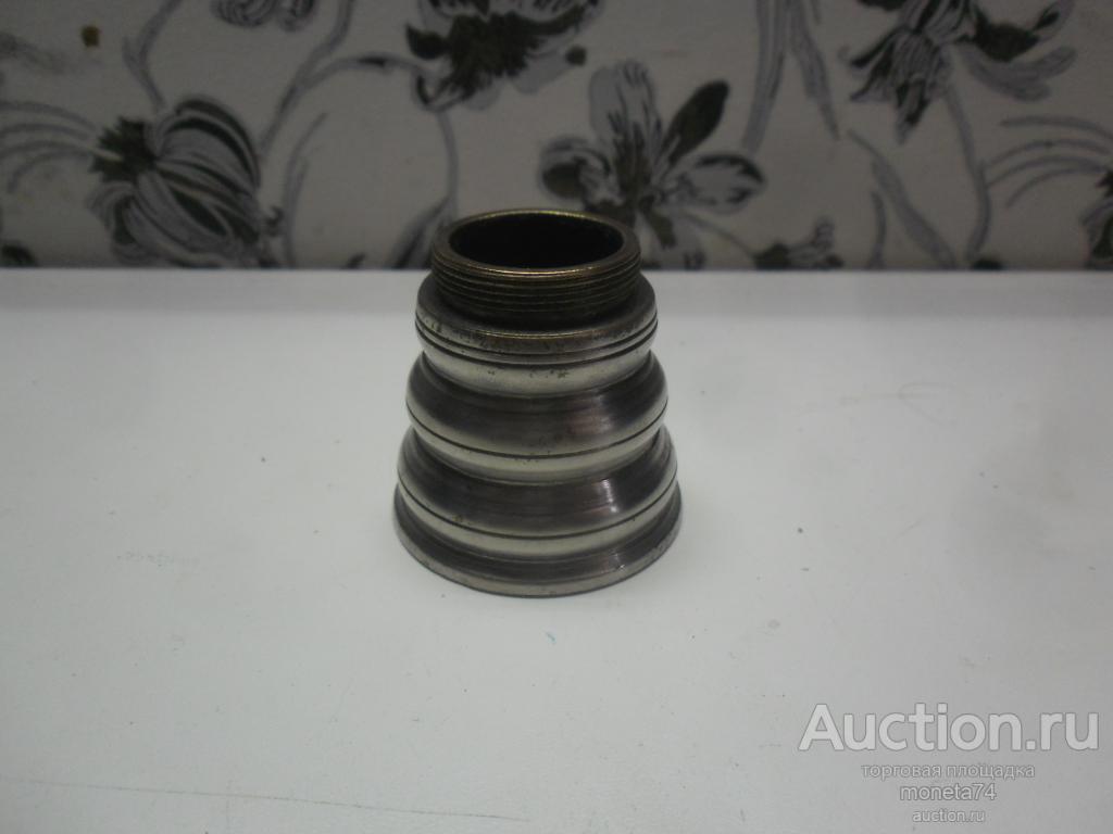 Старинная бронзовая никилерованная чернильница без крышки.