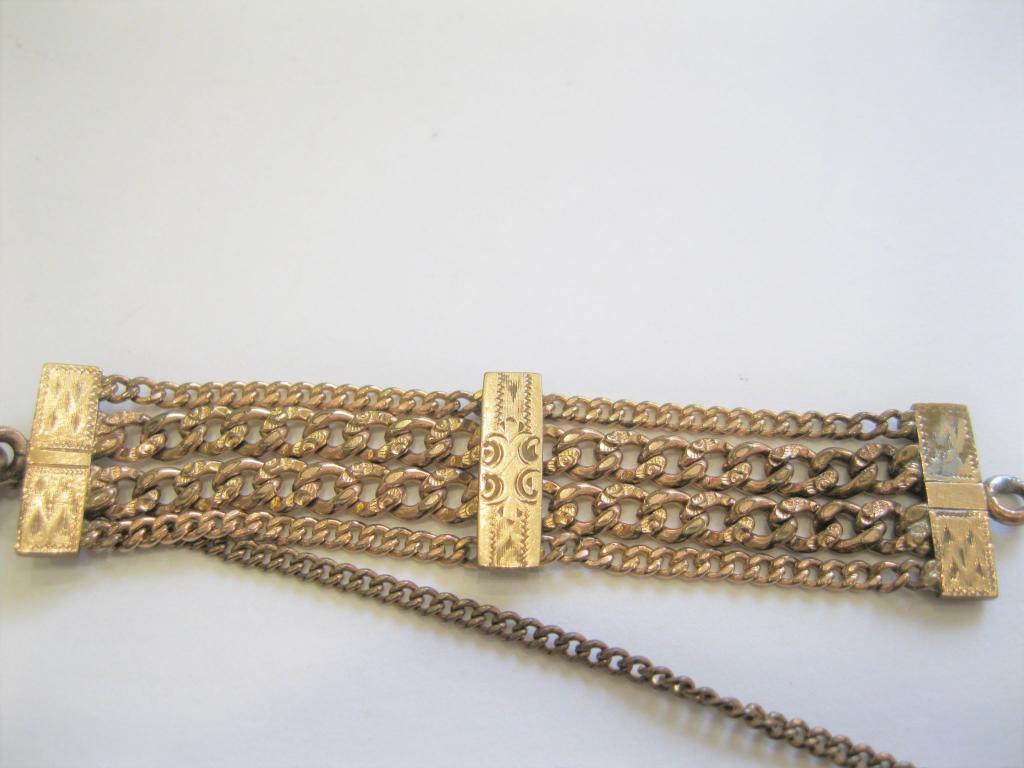 ЦЕПОЧКА ДЛЯ КАРМАННЫХ ЧАСОВ АНТИКВАРИАТ ЦЕПЬ АЛЬБЕРТИНА GOLD FILLED