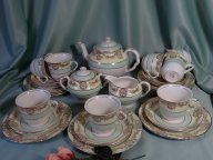Старинный чайный английский сервиз на 8 персон, 27 пр.Medvinter, Burslem/England