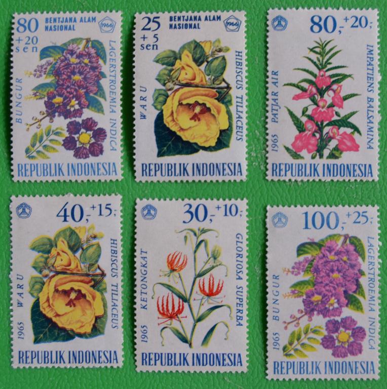 Индонезия 1965 г. Флора Цветы серия