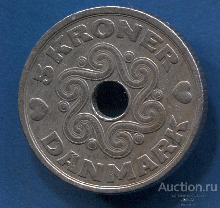 Дания 5 крон 1990 год Маргарет II