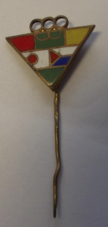 Знак Олимпиада Токио 1964 оригинал иностранный  тяжелый эмаль игла 
