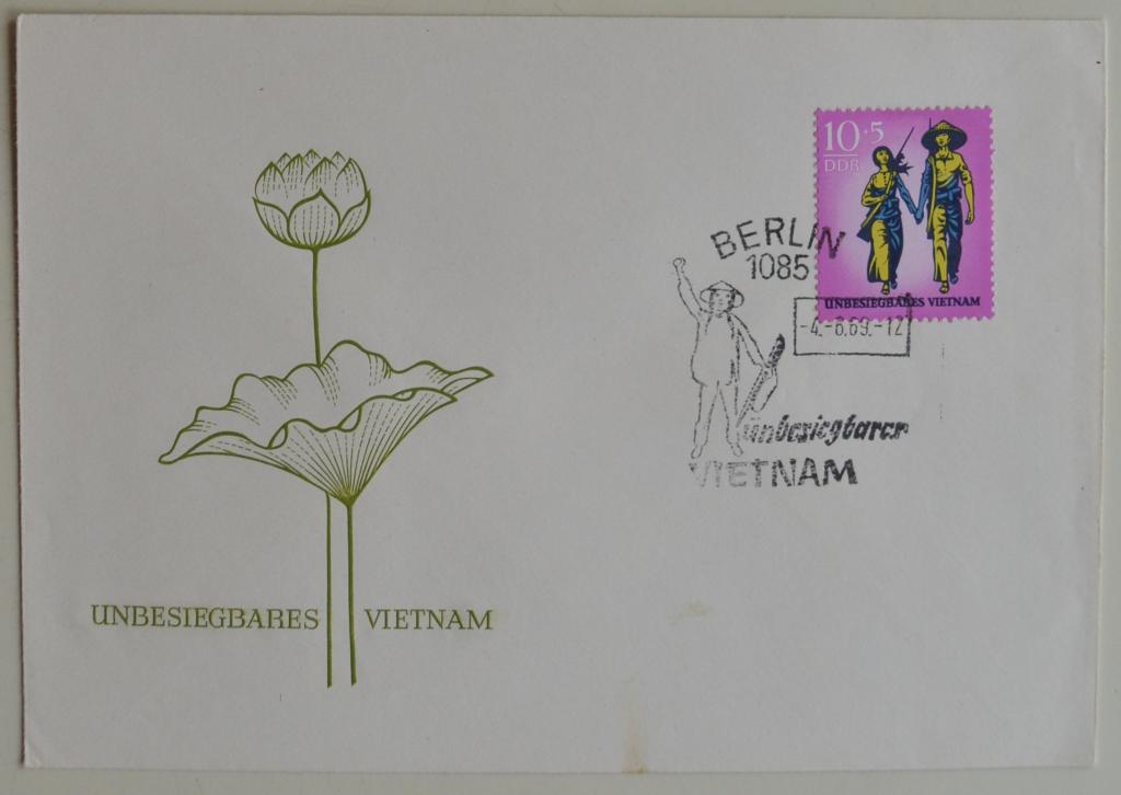 Конверт первого дня - КПД - ГДР 1969 г. Солидарность с Вьетнамом.
