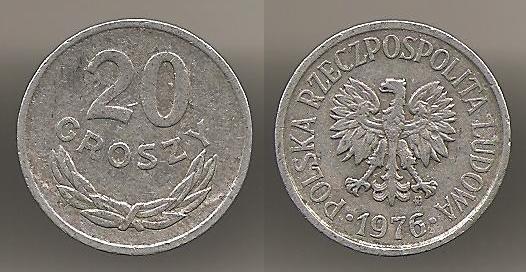 ПНР Польша 20 грошей 1976