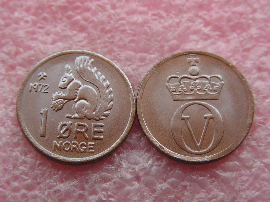Норвегия 1 эре 1972 unc