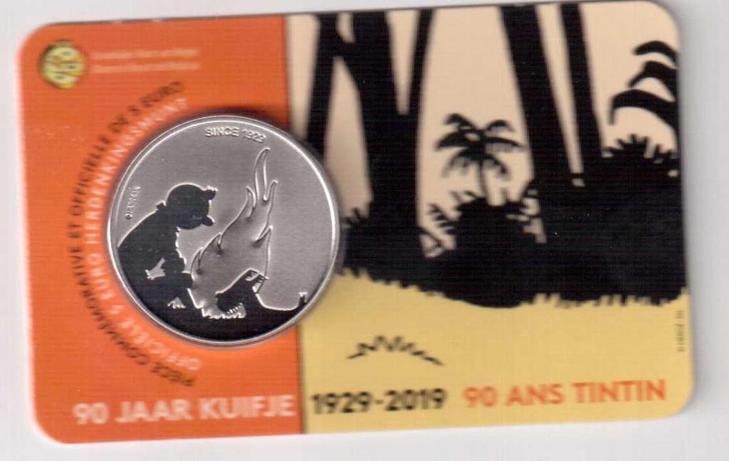 5 Евро Бельгия 2019. Тин-Тин