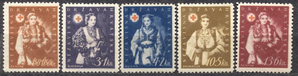 Хорватия 1942 г. серия Красный крест негашеная* КЦ 17 ЕВРО
