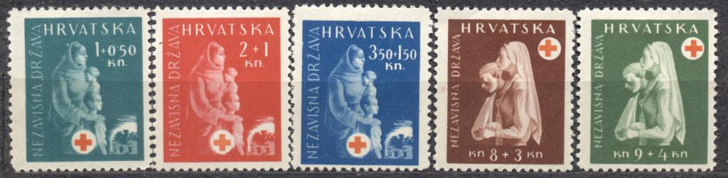 Хорватия 1943 г. часть  серии Красный крест негашеная* КЦ 2 ЕВРО