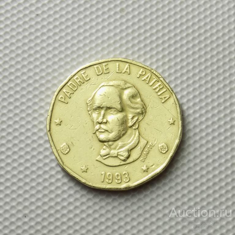 Доминиканская республика 1 песо 1993 года (1006у)