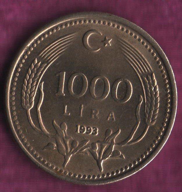 Тысяча лир сколько в рублях. Железная монета 5000 лир 1993г. Турецкие монеты 1993г. 1000 Лир 1993. 1000 Лир Турция.