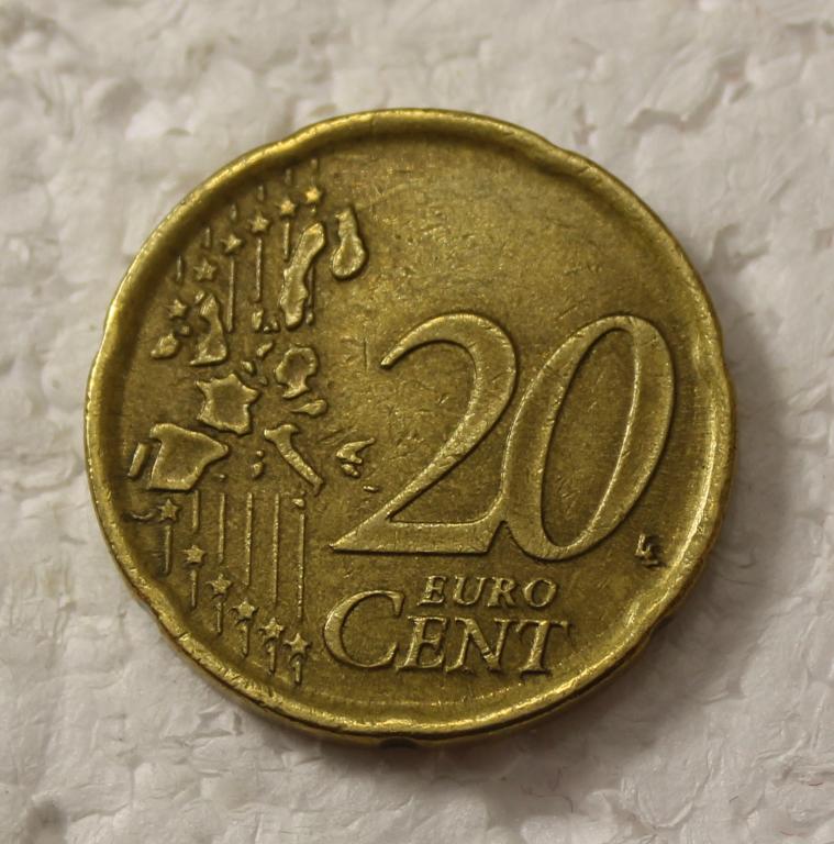 Испания 20 евроцентов 1999 год. Мадридский монетный двор. Изображение Сервантеса.
