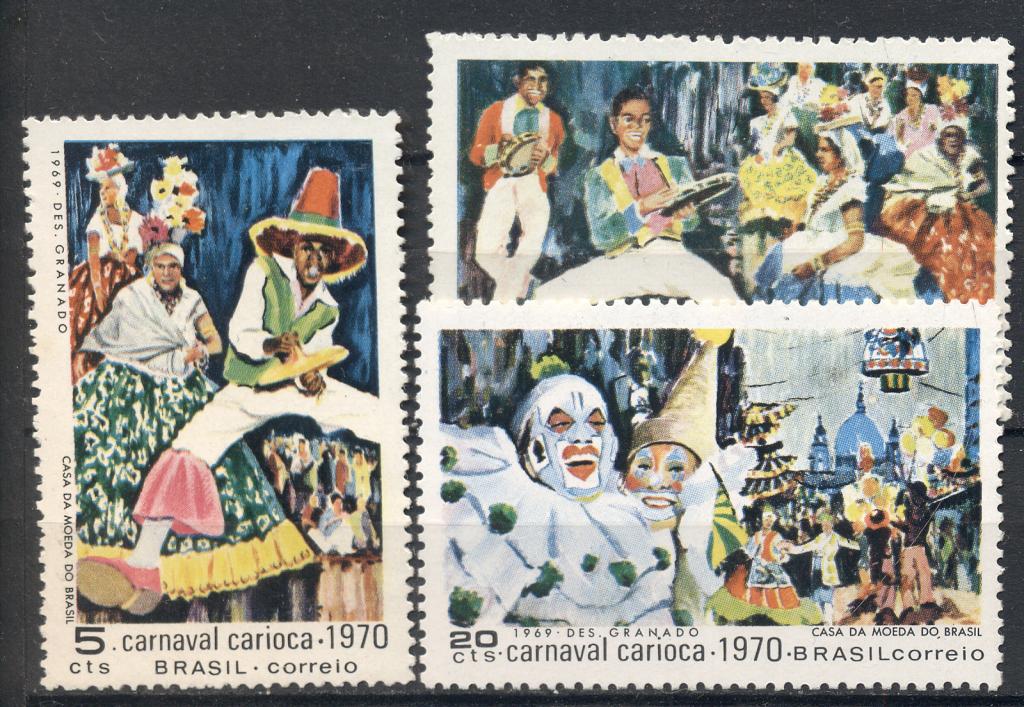 Бразилия 1969 г. серия КАРНАВАЛ негашеная** КЦ 2,6 ЕВРО