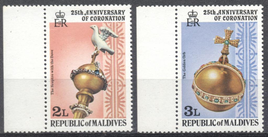 Мальдивы 1978 г. 25 лет коронации Елизаветы негашеная **