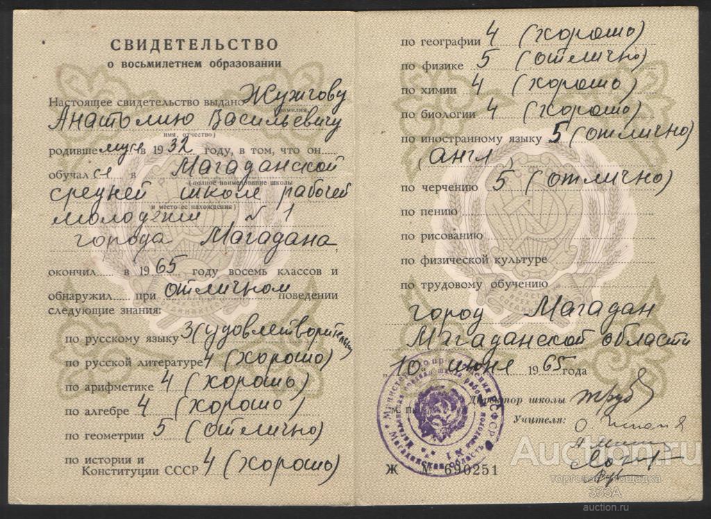 аттестат путина