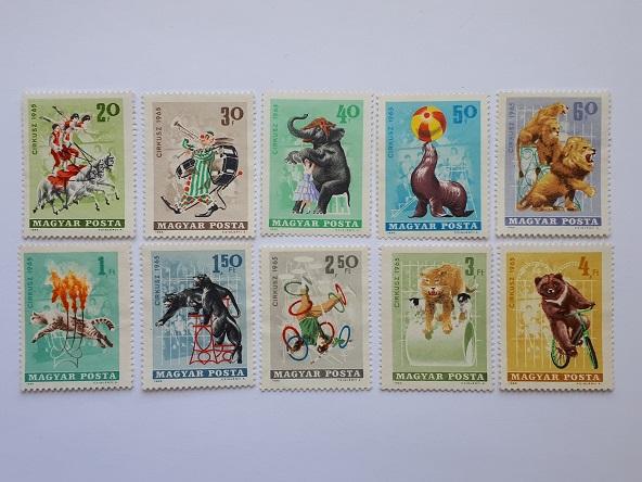 Почтовые марки Венгрии, 1965. № 2141А - 2150А по Михелю. Чистые.