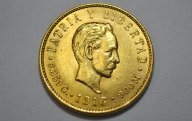 5 песо 1916 год. Хосе Марти. Куба. Золото 900, вес 8.359 гр. Редкость
