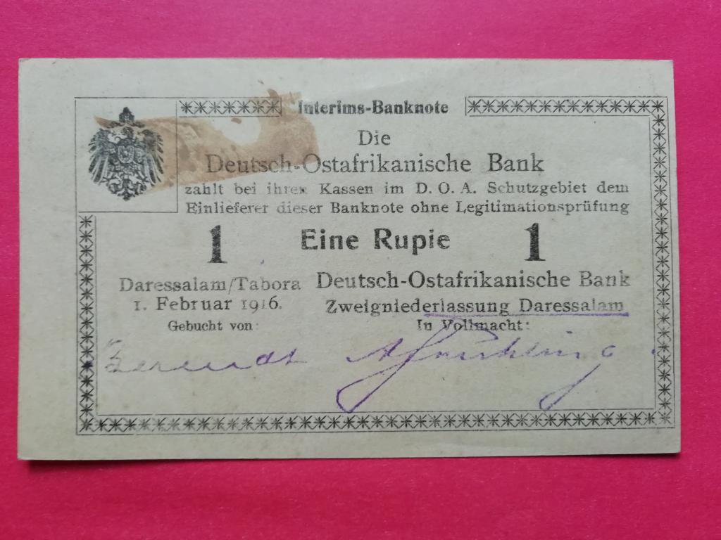 1 рупия 1916г.аUnc.Германская Восточная Африка.Р-19.