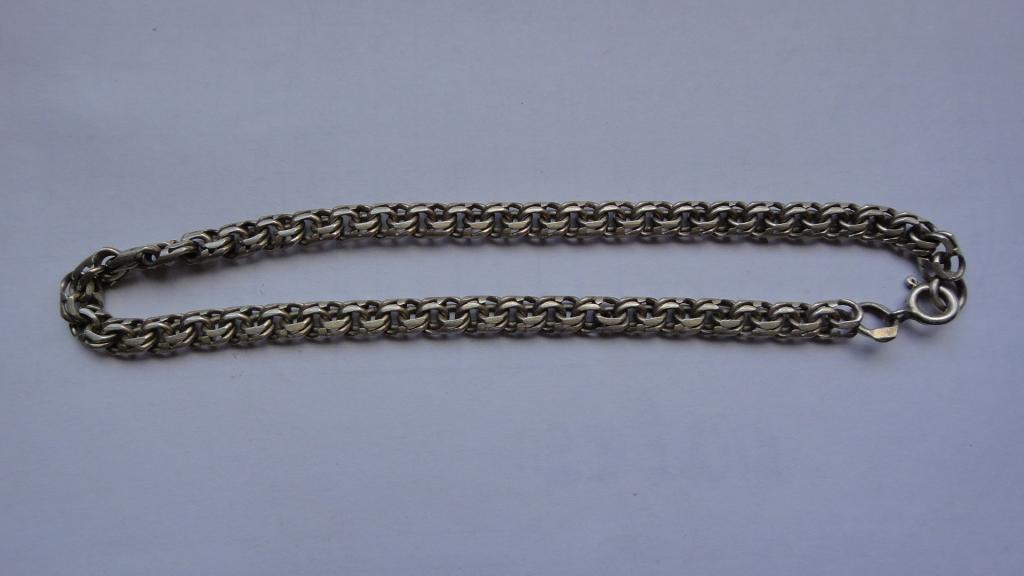 Браслет  Бисмарк  Cеребро 875 пробы СССР   Замок 925 проба