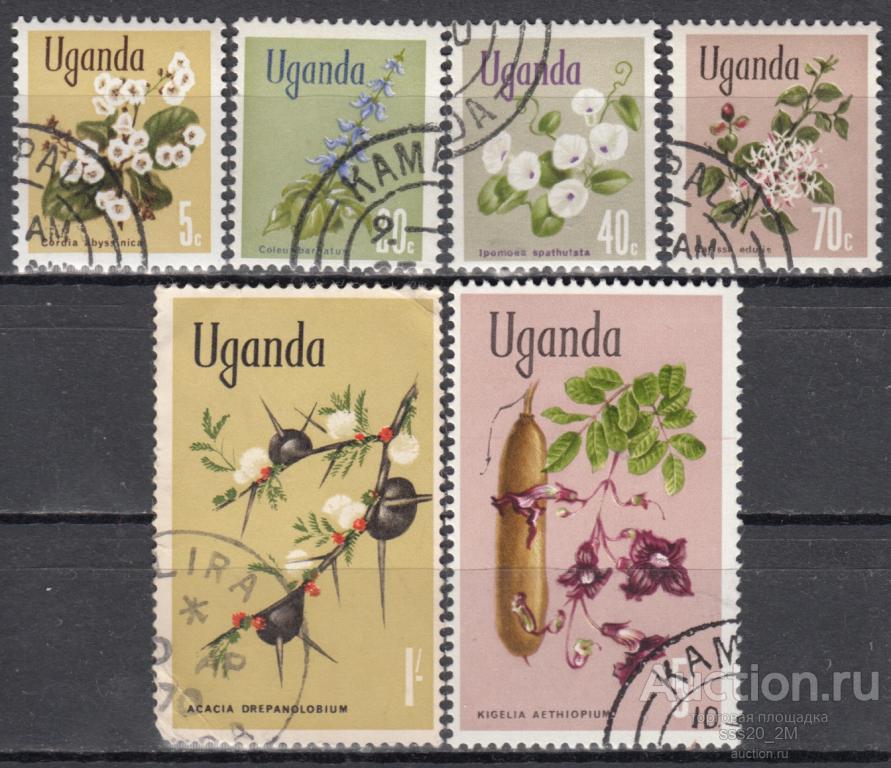 Уганда 1969 цветы растения Mi105,108,110,113,114,117