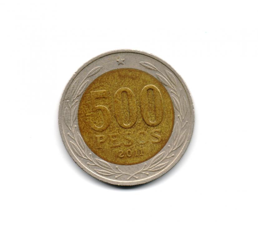 ЧИЛИ 500 ПЕСО 2011г.ОРИГИНАЛ.