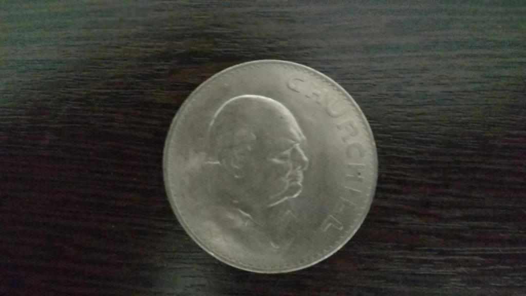Монеты.Великобритания.1965.5 шиллингов.Уинстон Черчиль.UNC.